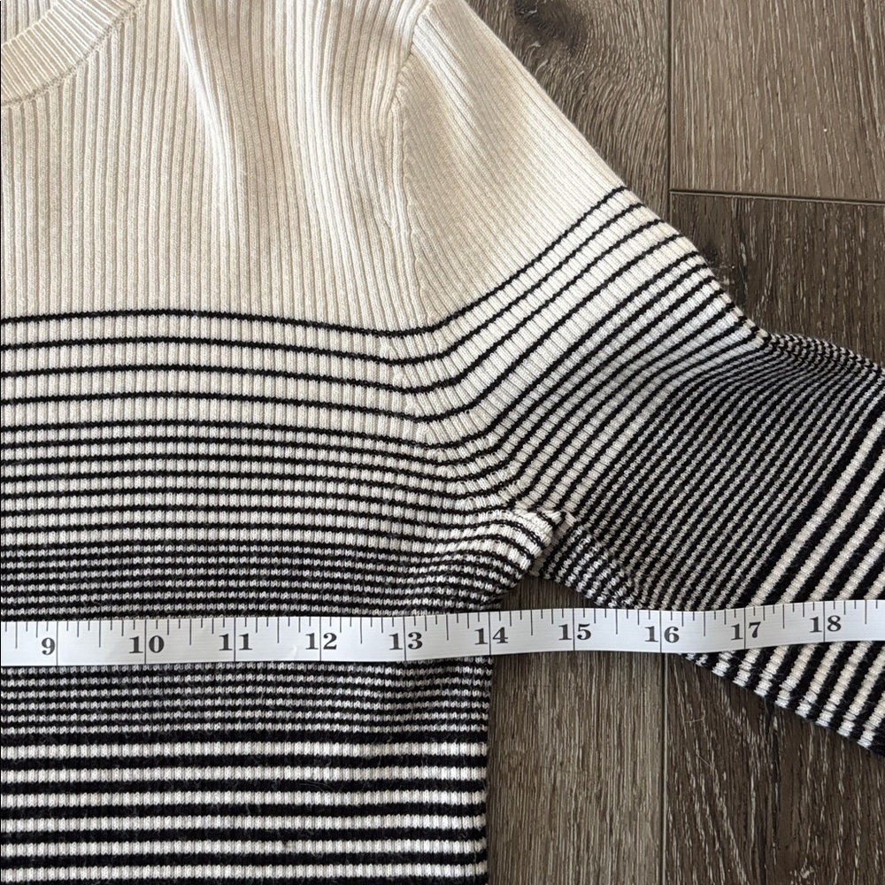 Nine West Long Sleeve Black&White Ribbed Sweater - Picture 7 of 8